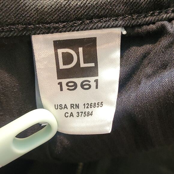 DL1961 Sandra Night Shine Black Coated Lace‑Up Denim Mini Skirt L NWT - Picture 9 of 16